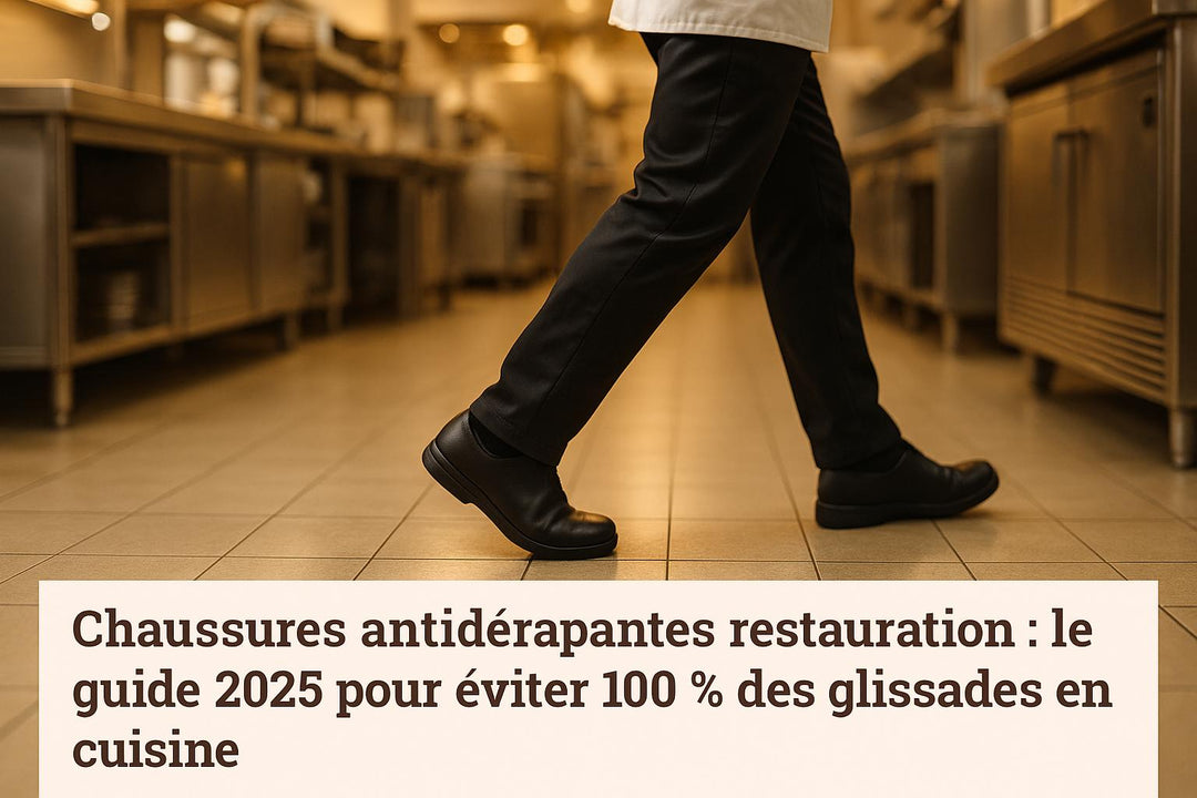 “Chaussures antidérapantes restauration : le guide 2025 pour éviter 100 % des glissades en cuisine”